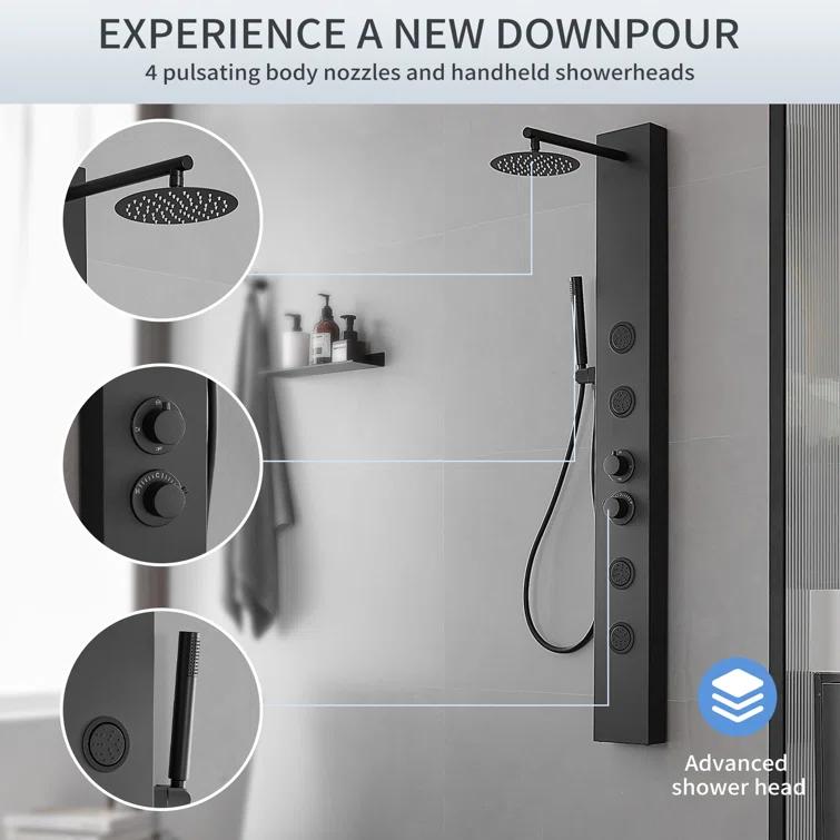 52.36'' Shower Panel with Adjustable Shower Head