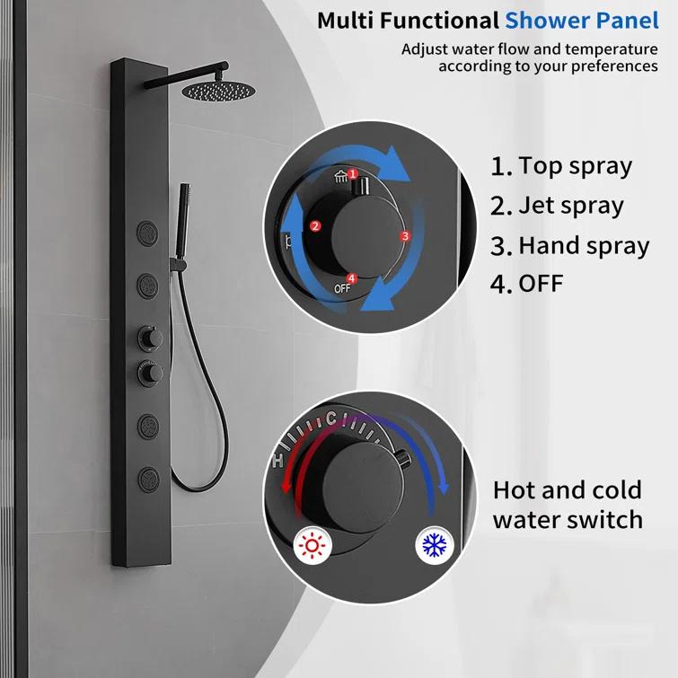 52.36'' Shower Panel with Adjustable Shower Head