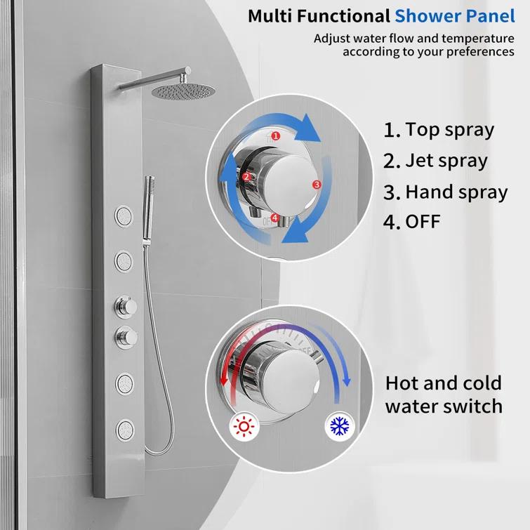 52.36'' Shower Panel with Adjustable Shower Head