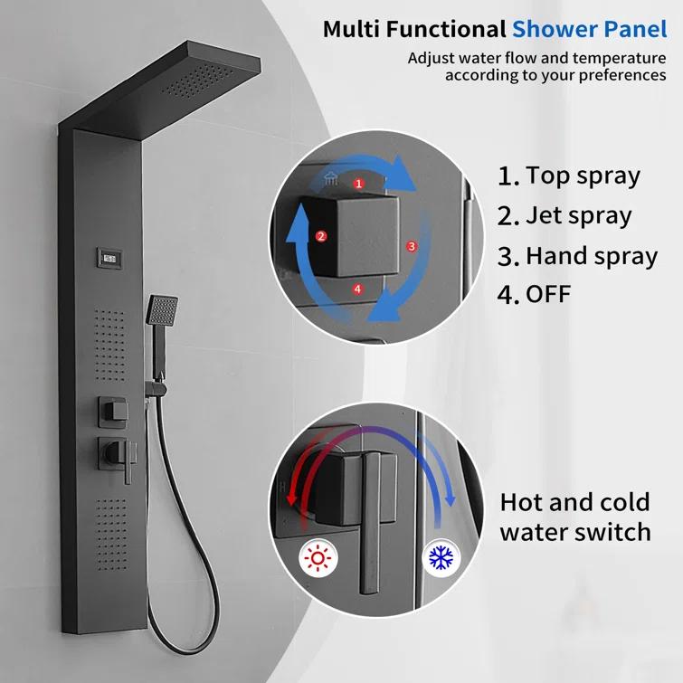 51.57'' Shower Panel with Fixed Shower Head