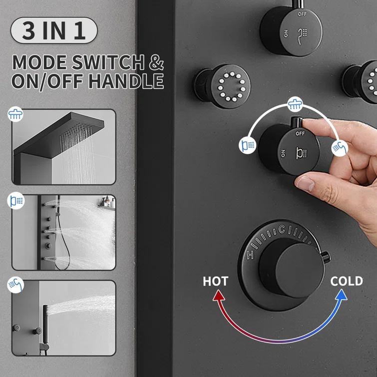52'' Shower Panel with Fixed Shower Head