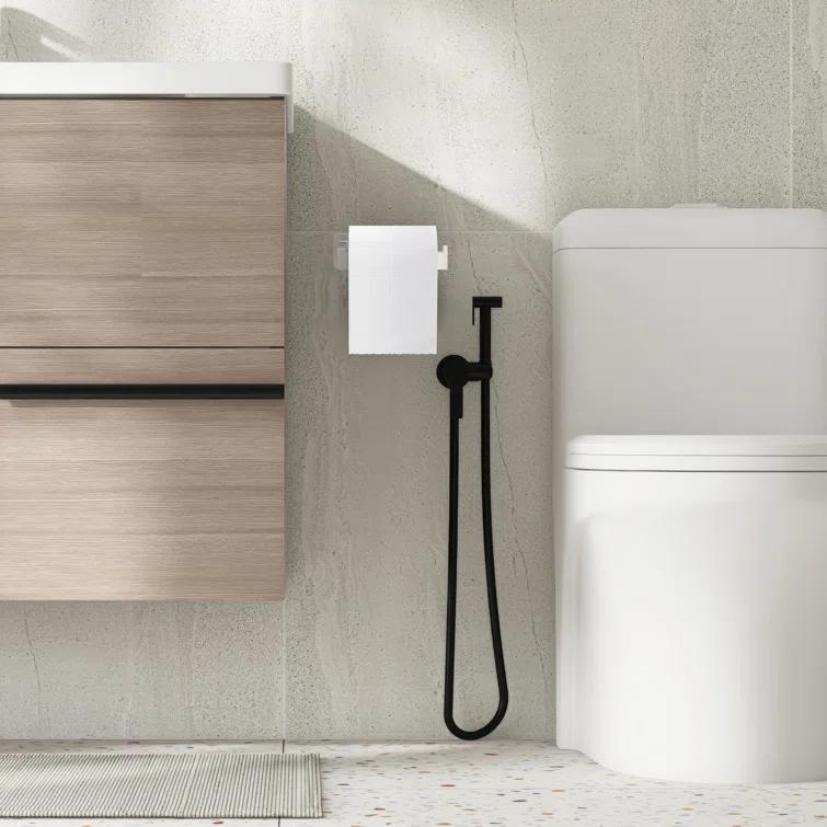 Self-Adhesive, Stainless Steel, Single Post Wall Mounted Toilet Paper Roll Holder, Stand no Drilling, in Brushed Nickel