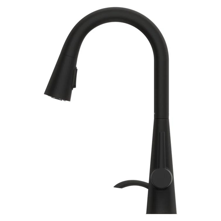 Pfister Barulli 1-Handle Pull-Down Matte Black Kitchen Faucet with Soap Dispenser