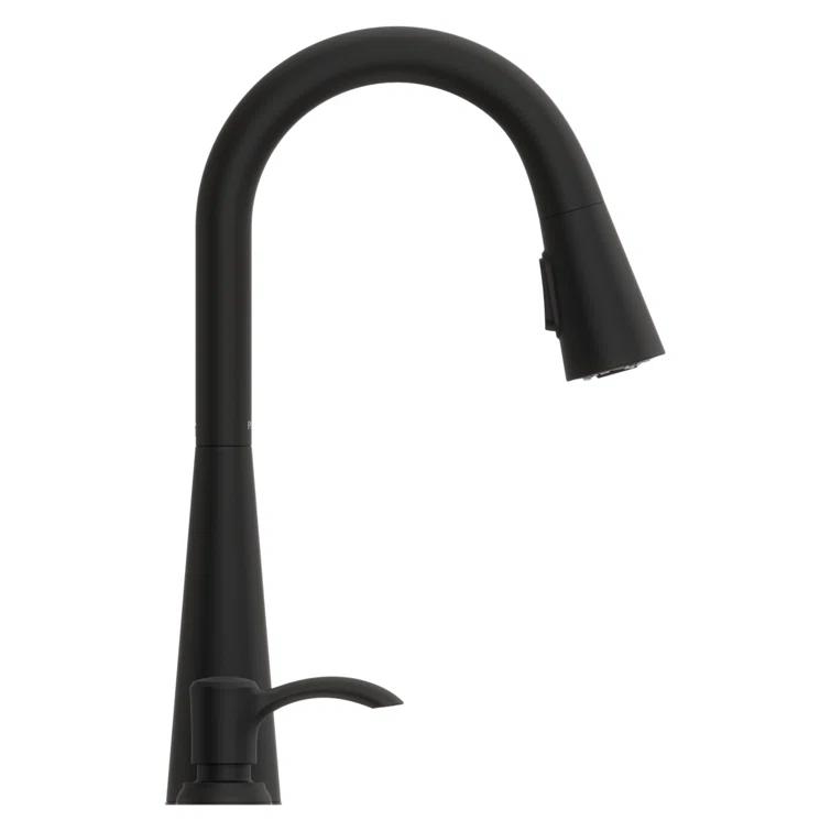 Pfister Barulli 1-Handle Pull-Down Matte Black Kitchen Faucet with Soap Dispenser