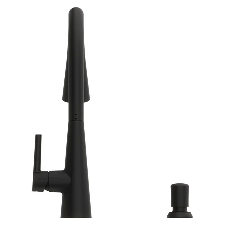 Pfister Barulli 1-Handle Pull-Down Matte Black Kitchen Faucet with Soap Dispenser