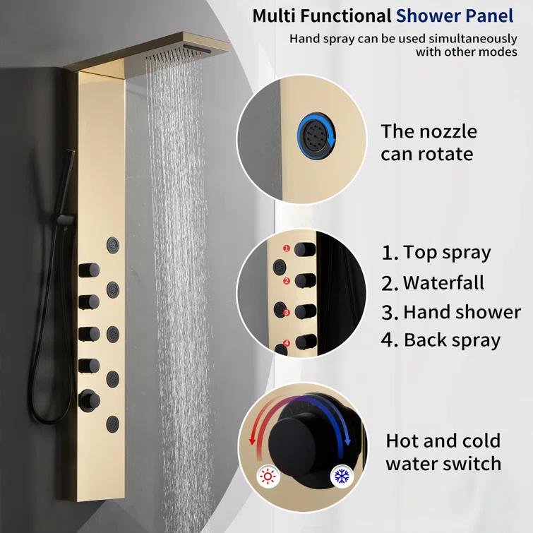 57.99'' Shower Panel with Fixed Shower Head