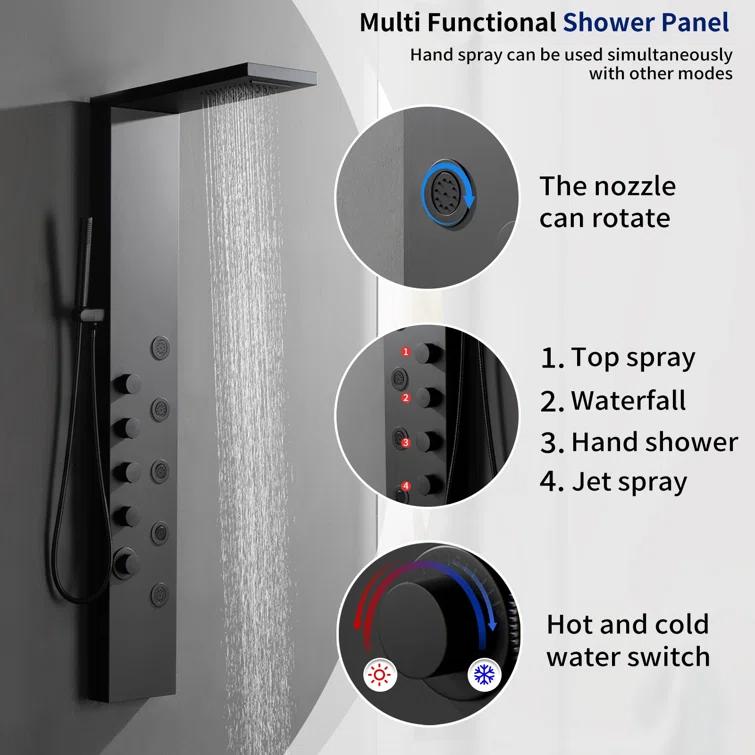 57.99'' Shower Panel with Fixed Shower Head