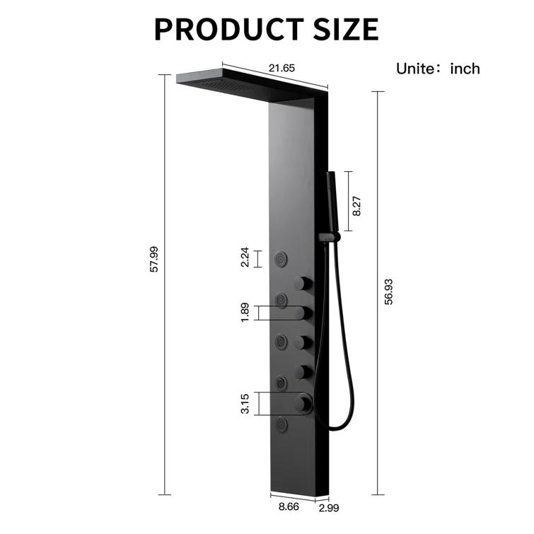 57.99'' Shower Panel with Fixed Shower Head