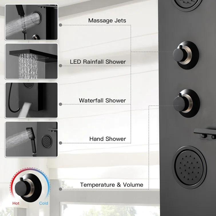 56.93'' Shower Panel with Fixed Shower Head