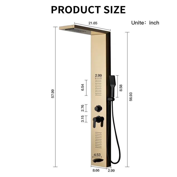 57.99'' Shower Panel with Fixed Shower Head