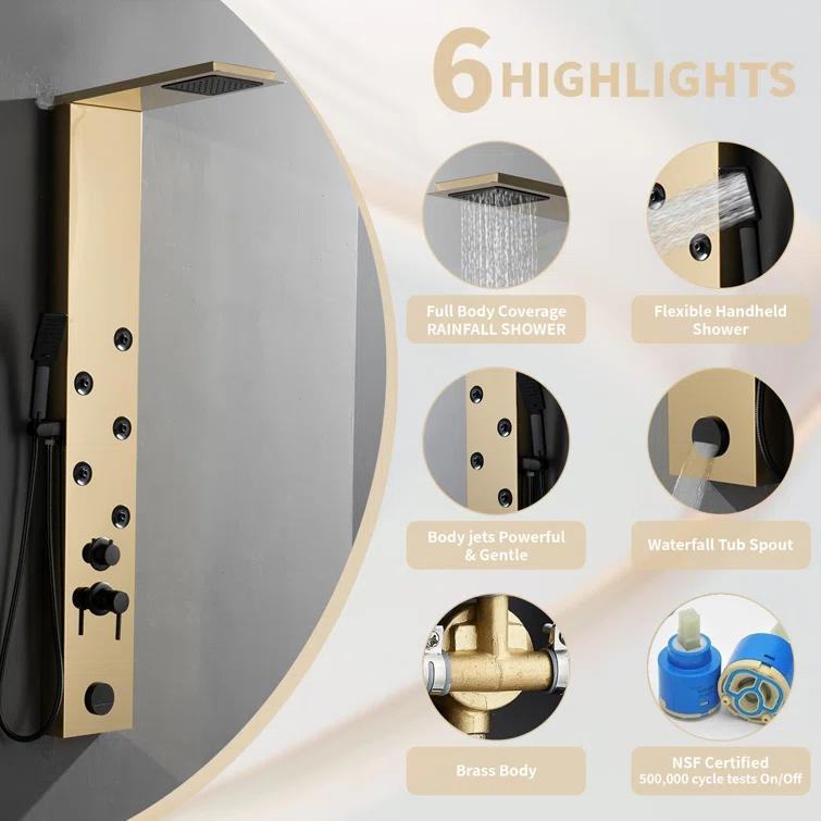 57.99'' Shower Panel with Fixed Shower Head