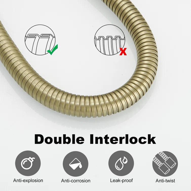 VIBRANTBATH 71 In. Modern Flexible Handheld Shower Hose Replacement For Bathing Toilet Cleaning Pet With Brass Fitting In Chrome 180-BG