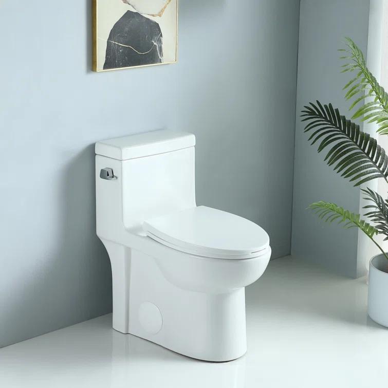 ABRUZZO 1.28 GPF Elongated Comfort Height One-Piece Toilet Floor Mounted (Seat Included), White