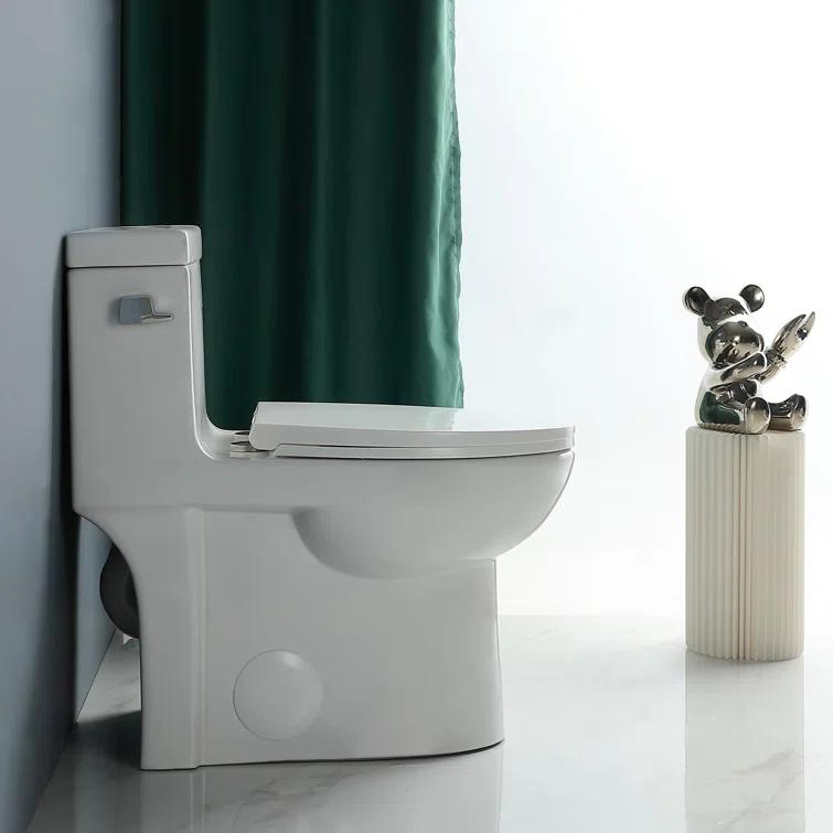 ABRUZZO 1.28 GPF Elongated Comfort Height One-Piece Toilet Floor Mounted (Seat Included), White