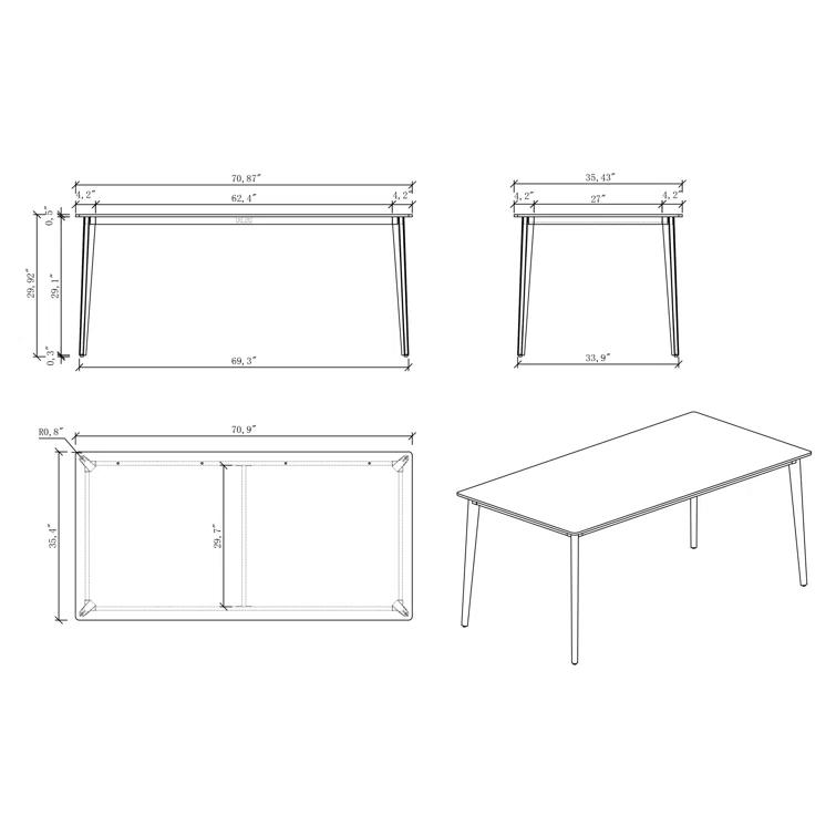 Dining Set w/ Marbleized Sintered Stone Top & 4 Curved Back Side Chairs