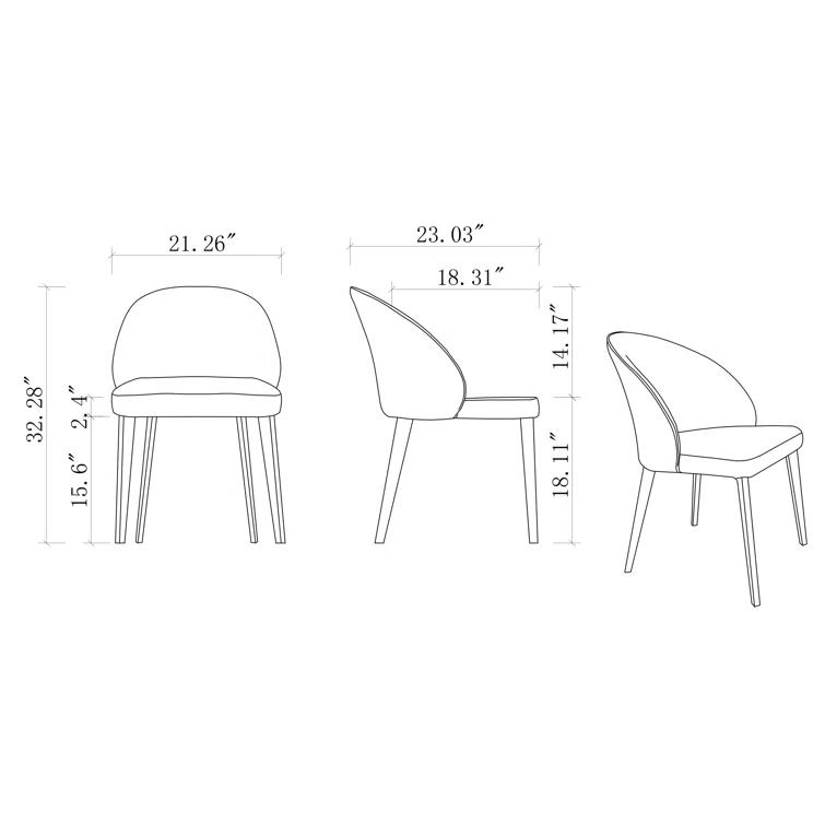 Dining Set w/ Marbleized Sintered Stone Top & 4 Curved Back Side Chairs