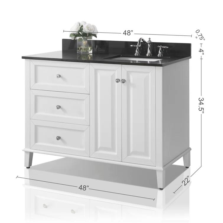 Hannah 48'' Single Bathroom Vanity with Quartz Top