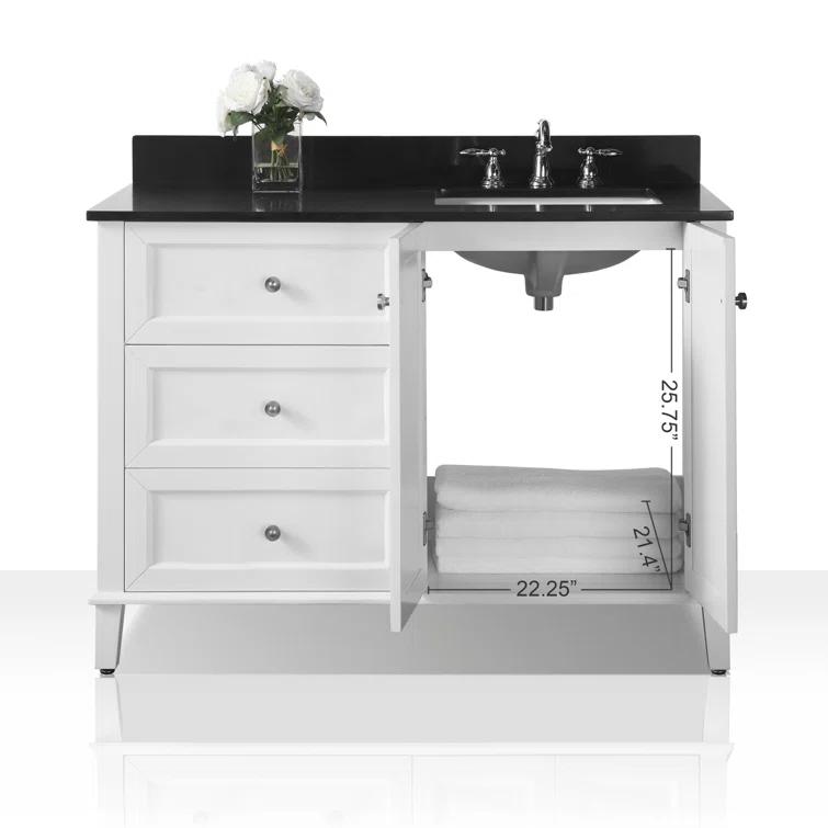 Hannah 48'' Single Bathroom Vanity with Quartz Top