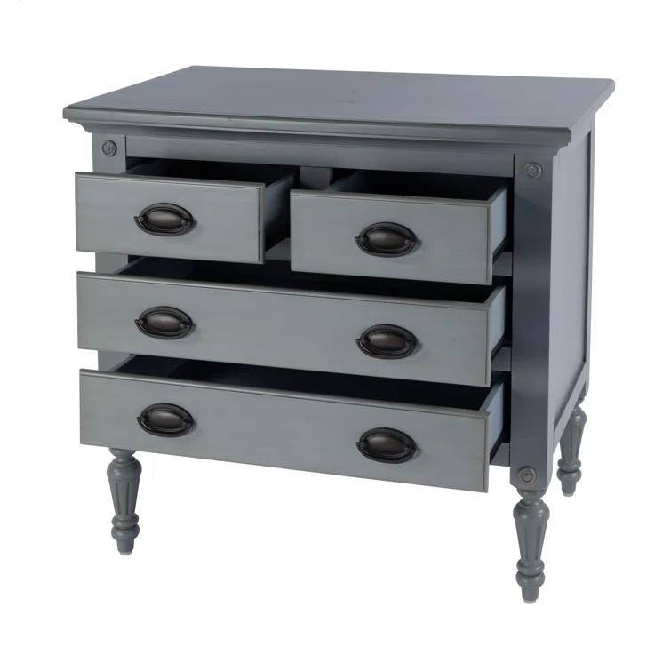 Easterbrook 31.5 in. W Wood 4 Drawer Accent Storage Chest - Gray