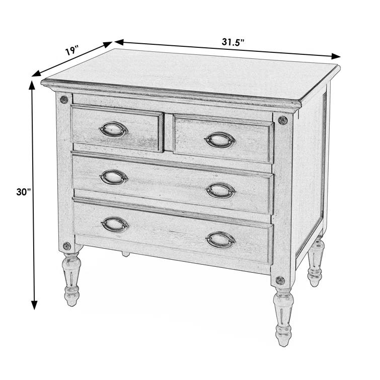 Easterbrook 31.5 in. W Wood 4 Drawer Accent Storage Chest - Gray