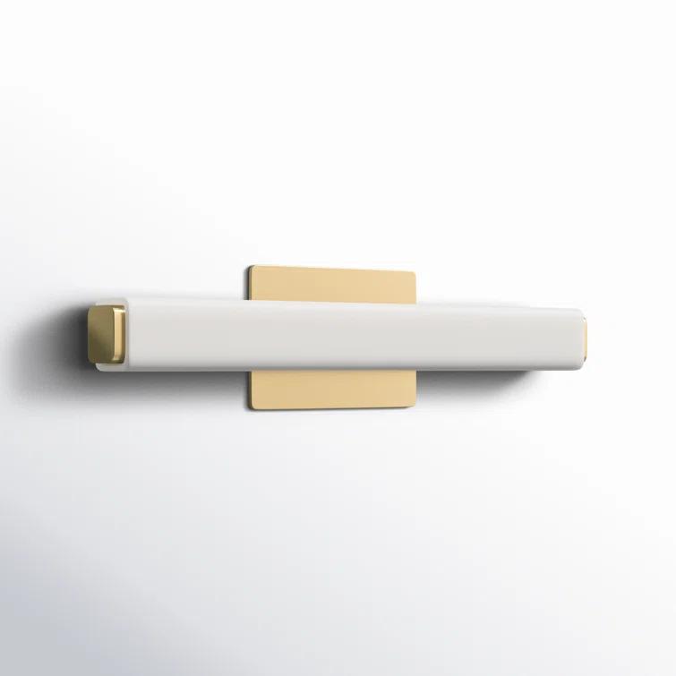 Vogue Transitional Brushed Brass LED Vanity Wall Light with Opal Glass