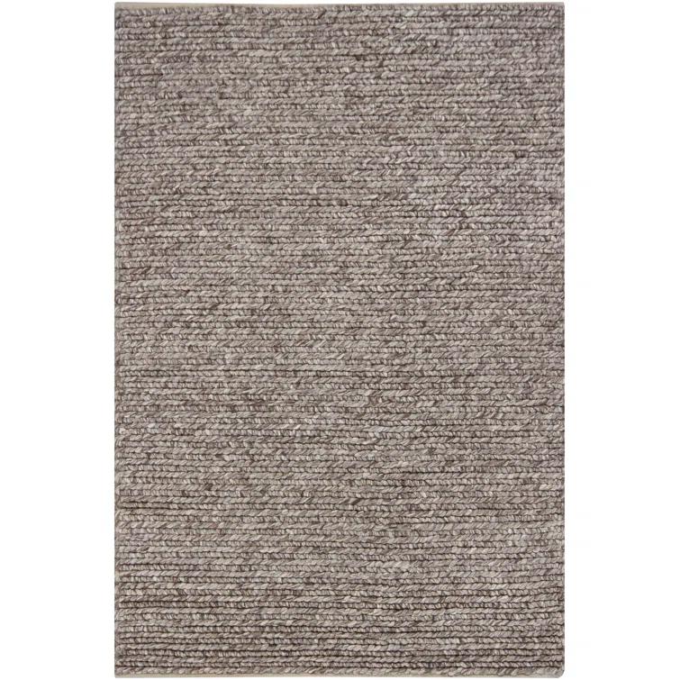 Hand-Woven Brown Wool Braided Shag Rug 7'9" x 10'6"