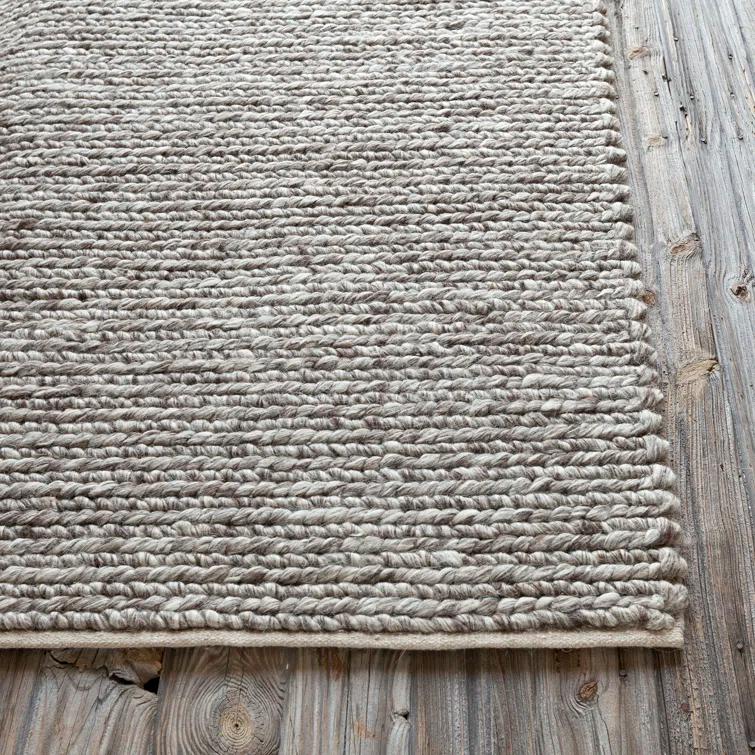 Hand-Woven Brown Wool Braided Shag Rug 7'9" x 10'6"