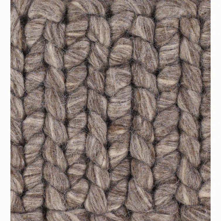 Hand-Woven Brown Wool Braided Shag Rug 7'9" x 10'6"