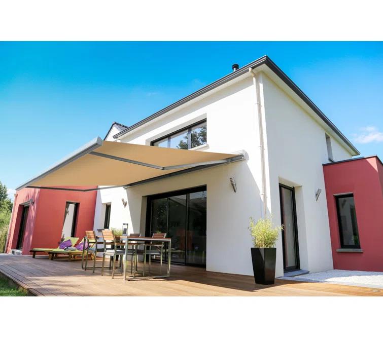 Advaning 10.5'' Fabric, Metal Cover Retractable Patio Awning