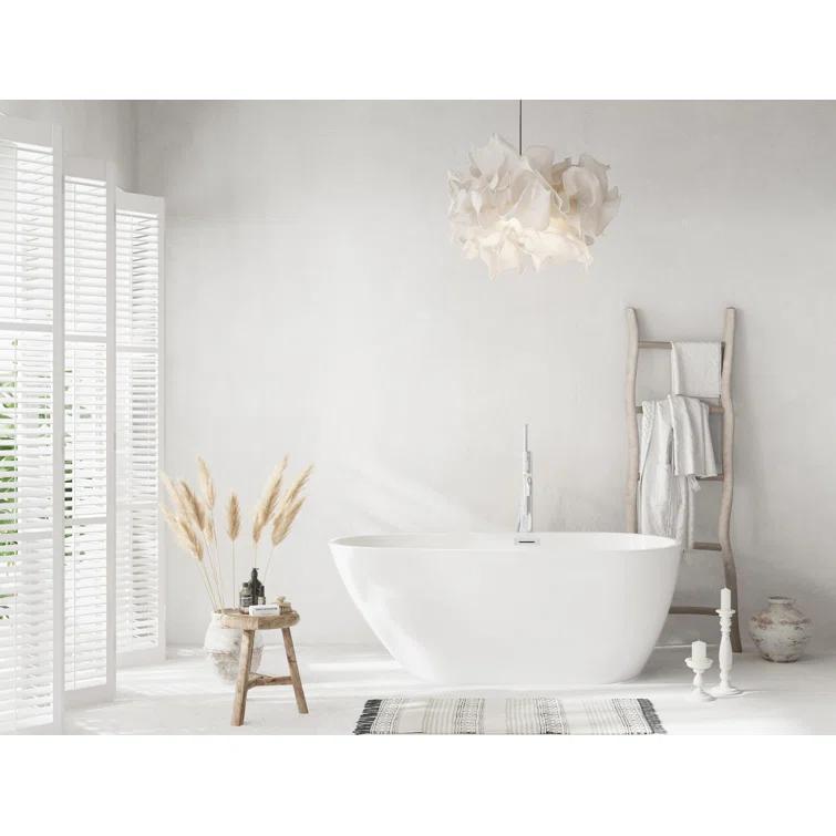 59 Inch Bathtub in Glossy White with Trim