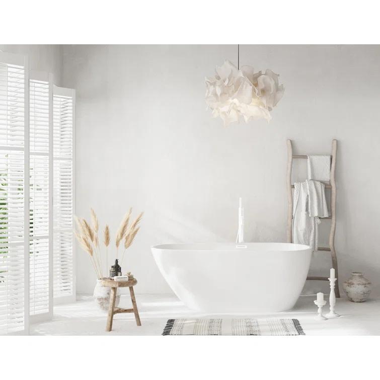 59 Inch Bathtub in Glossy White with Trim