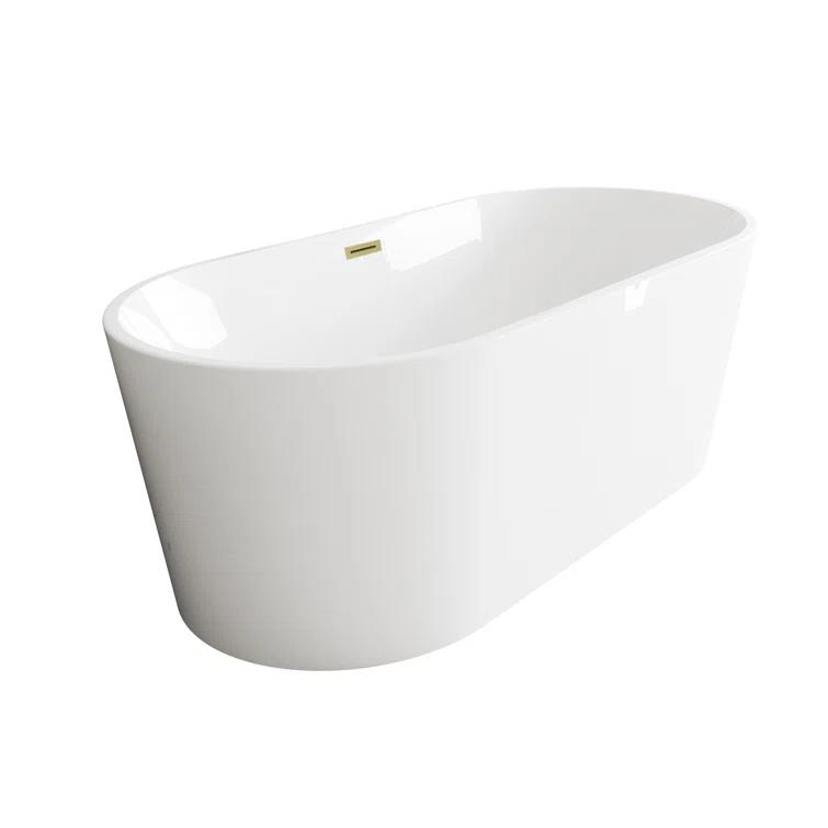 Living District BT30167GW-BGD 67 Inch Bathtub in Glossy White with Trim