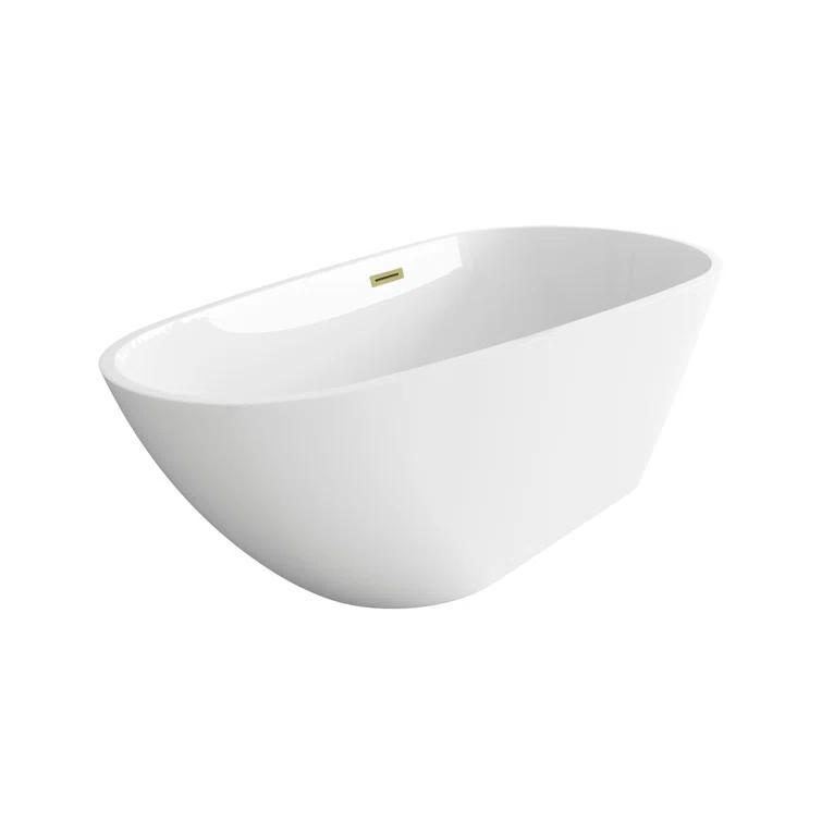 Living District 67 Inch Bathtub in Glossy White with Trim BT30267GW-BGD