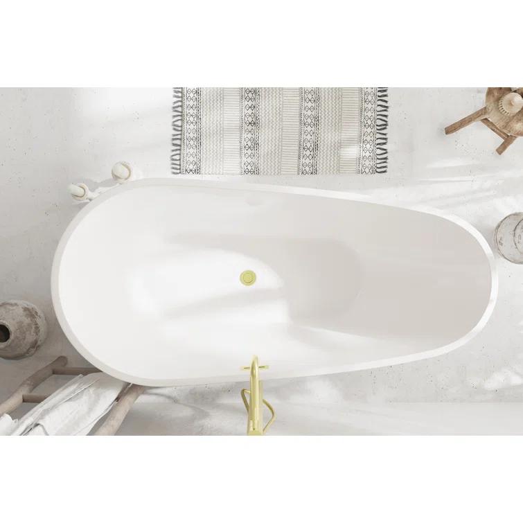 Living District 67 Inch Bathtub in Glossy White with Trim BT30267GW-BGD