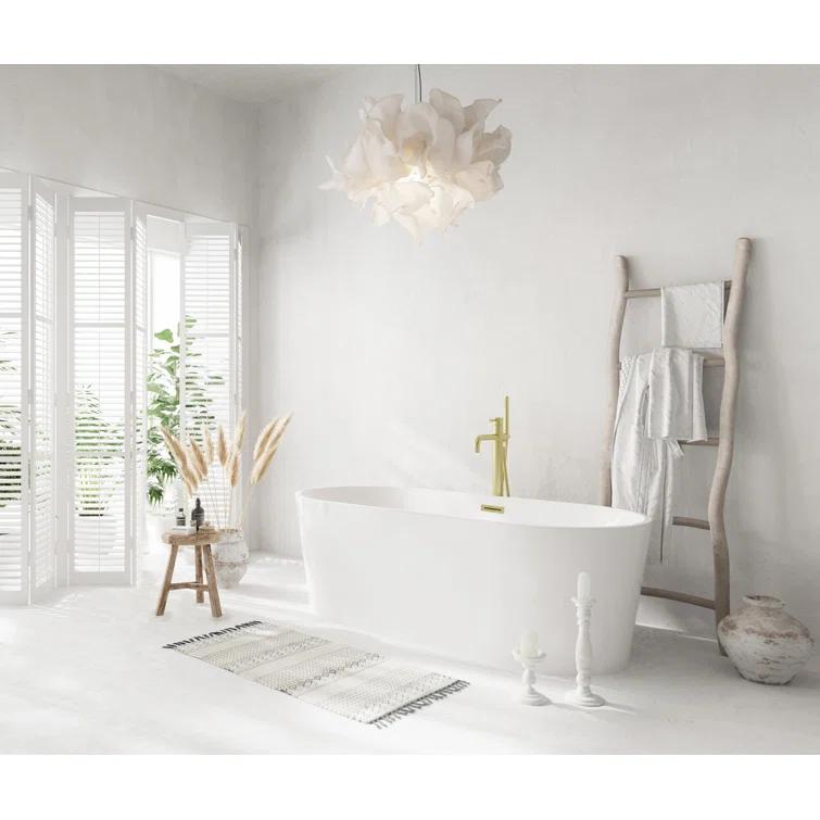 Living District BT30167GW-BGD 67 Inch Bathtub in Glossy White with Trim