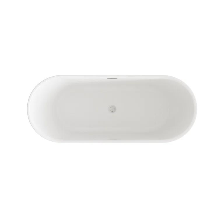 Living District 67 Inch Bathtub in Glossy White with Trim BT30467GW-BNK