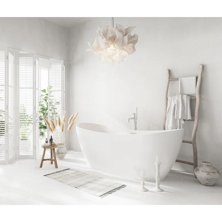 Living District 67 Inch Bathtub in Glossy White with Trim BT30467GW-BNK