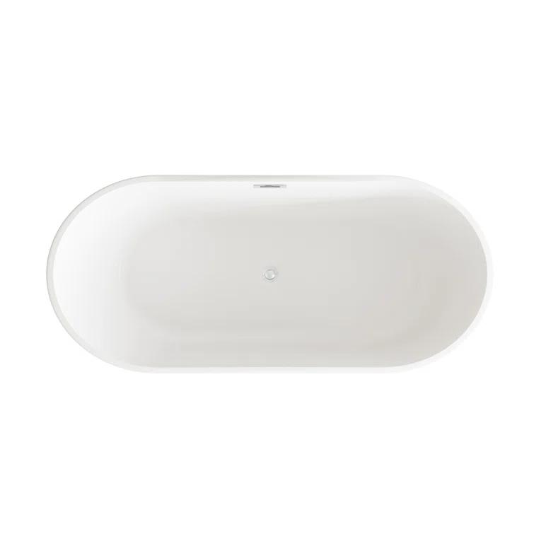67 Inch Bathtub in Glossy White with Trim