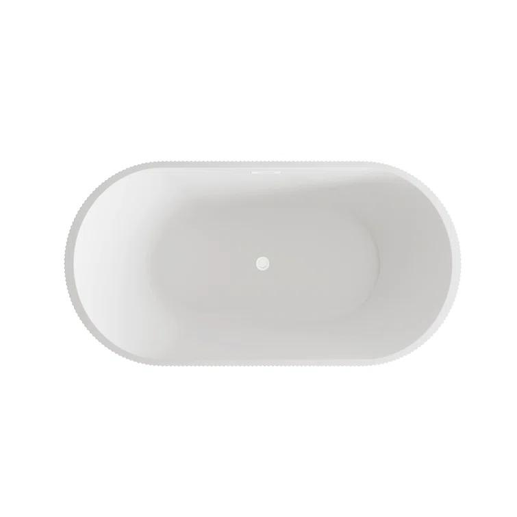 Living District 59 Inch Bathtub in Glossy White with Trim BT30759GW-WHT