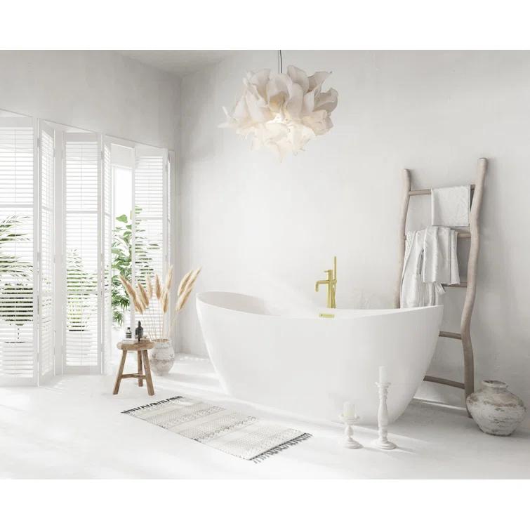 67 Inch Bathtub in Glossy White with Trim