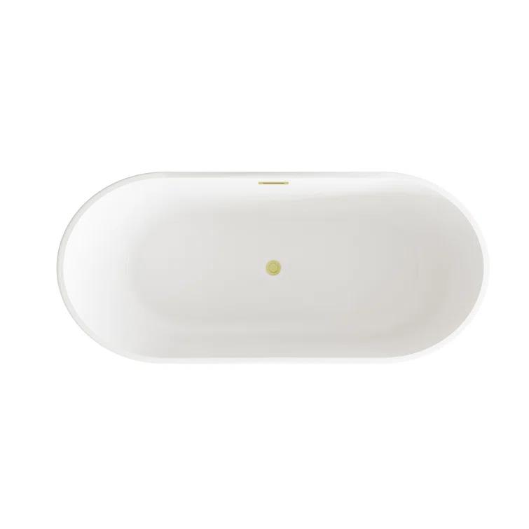 Living District BT30167GW-BGD 67 Inch Bathtub in Glossy White with Trim