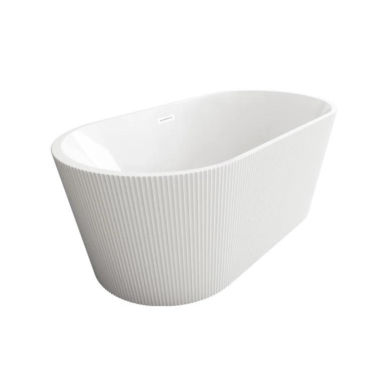 Living District 59 Inch Bathtub in Glossy White with Trim BT30759GW-WHT