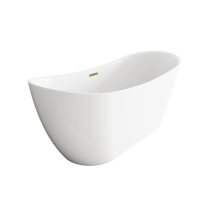 67 Inch Bathtub in Glossy White with Trim