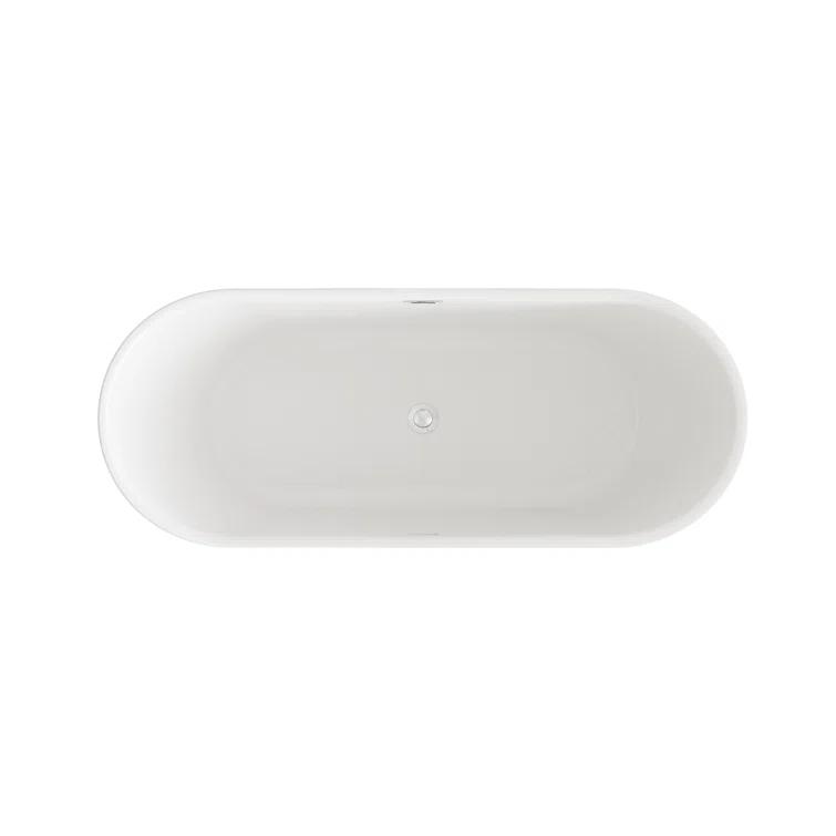 Living District 67 Inch Bathtub in Glossy White with Trim BT30467GW-PCH