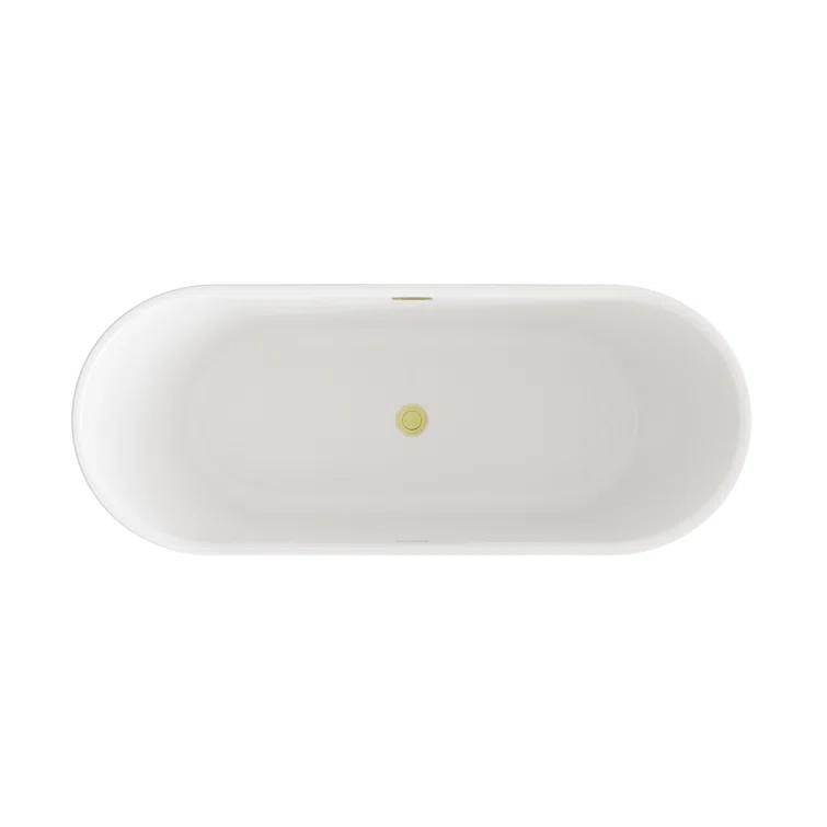 67 Inch Bathtub in Glossy White with Trim