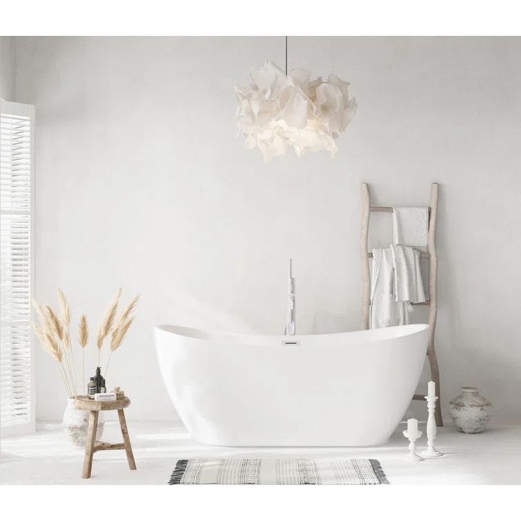 Living District 67 Inch Bathtub in Glossy White with Trim BT30467GW-PCH
