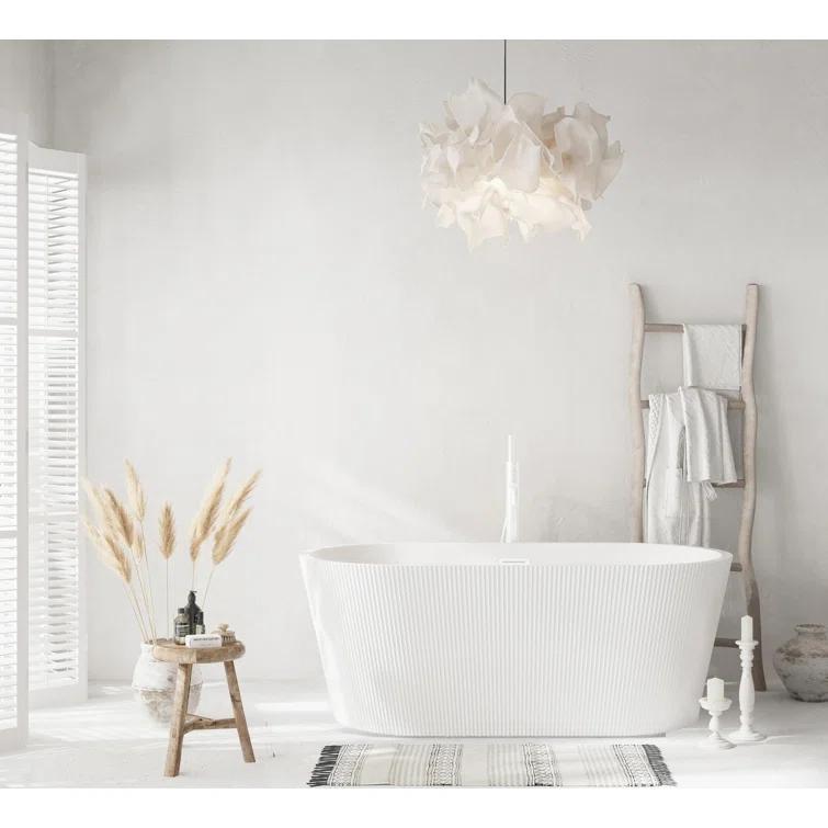 Living District 59 Inch Bathtub in Glossy White with Trim BT30759GW-WHT