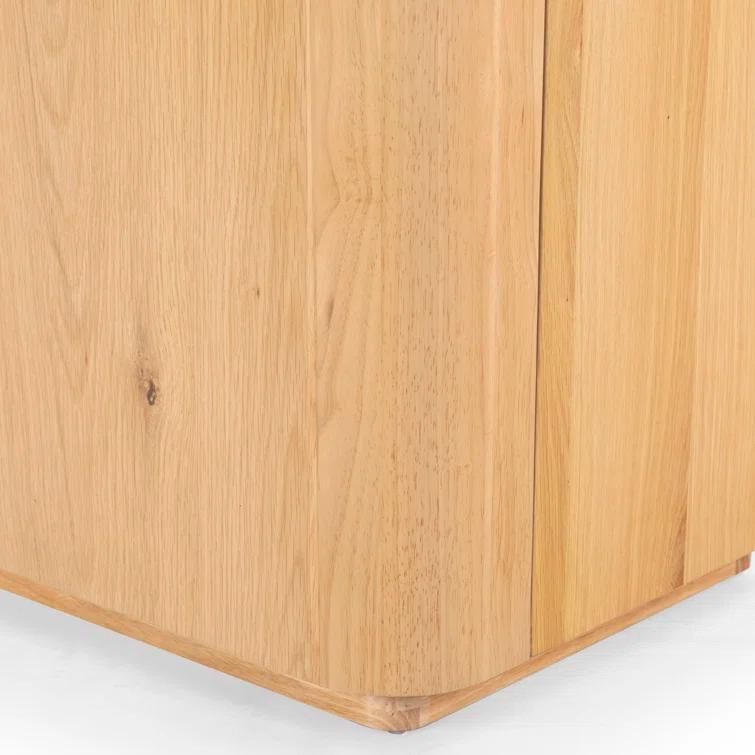 Natural Rubberwood 4-Door Sideboard with Zinc Details