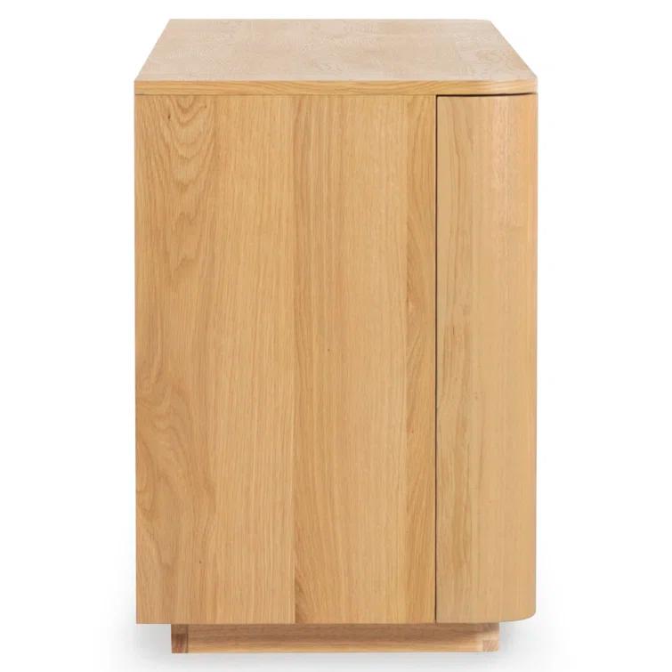 Natural Rubberwood 4-Door Sideboard with Zinc Details