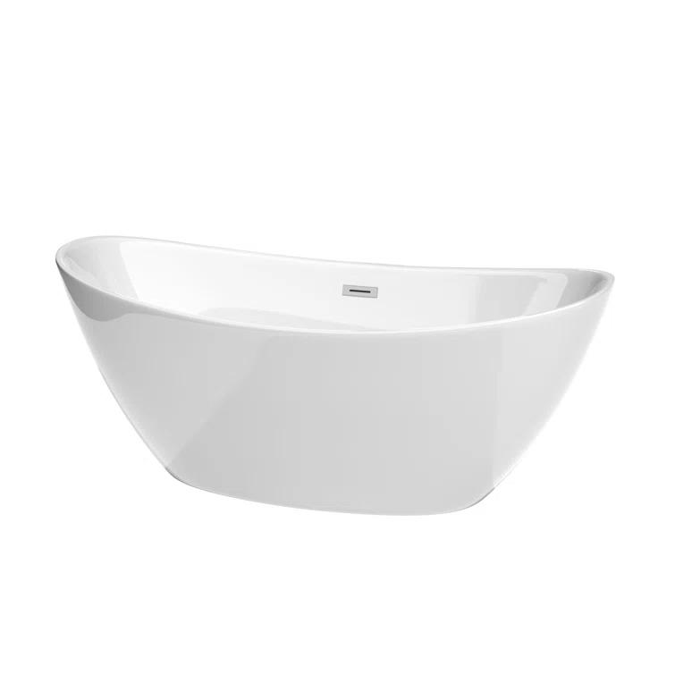 Dorrit 66" x 32" Freestanding Soaking Acrylic Bathtub
